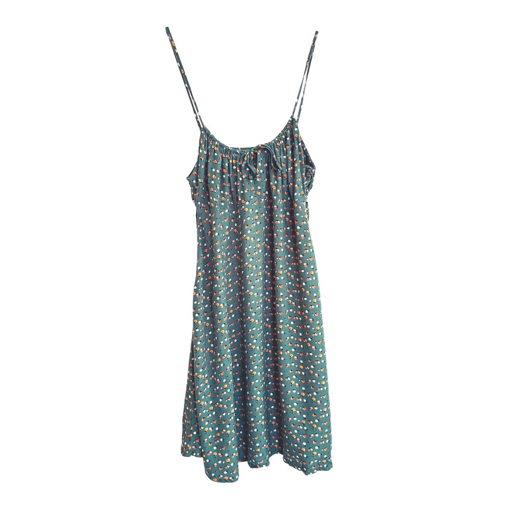 Womens Ditsy Floral Spring Wedding Guest Dress Viscose Spaghetti Strap Size L